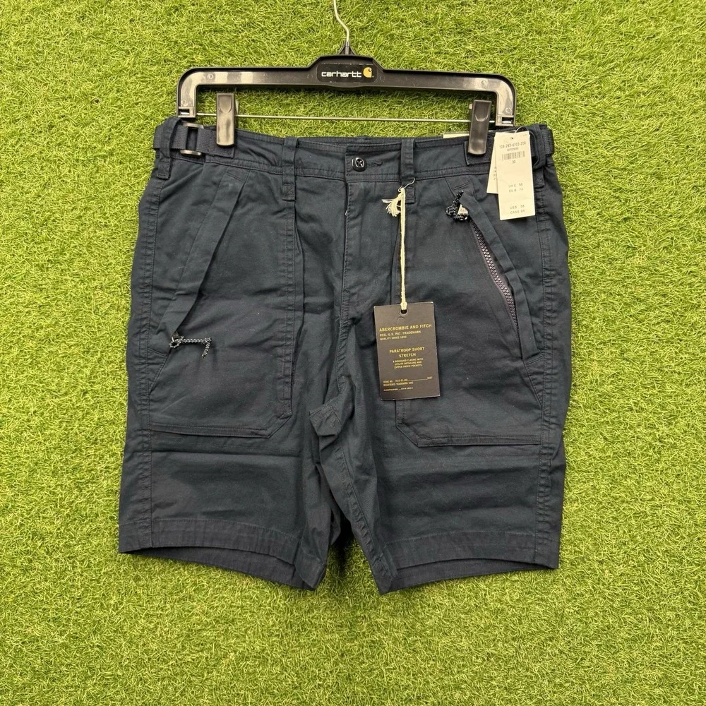 Abercrombie & Fitch Cargo Shorts Mens 30 Paratrooper Military Vtg Y2K Blue Khaki